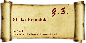 Gitta Benedek névjegykártya